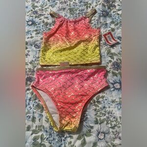 Colorful Mermaid Scale Bikini Set Baby Girl Kidgets Bikini Swimsuit Size (18m)